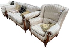 Medallion Upholstery Ltd three piece lounge suite in striped fabric.