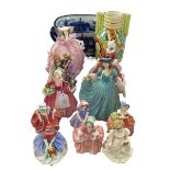 Royal Doulton ladies, Coalport 'Rebecca' lady figure, blue and white ironstone, etc.