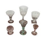 Five 19th Century wine glasses and bonnet glass (6).