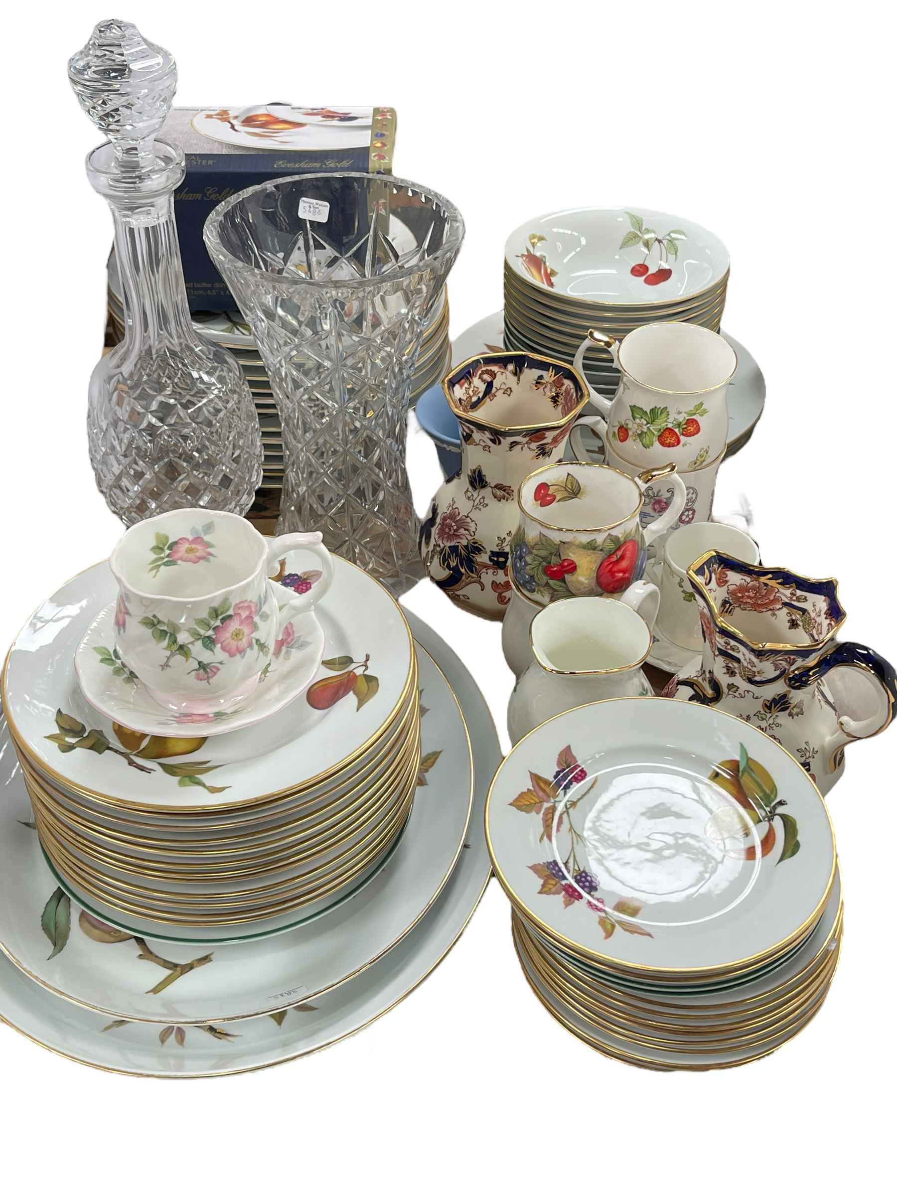 Collection of Royal Worcester Evesham, Mason's Mandalay, glass, etc.