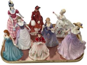 Seven Royal Doulton ladies including Beth, Diana and Diane.