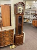 English Elegance mahogany cased triple weight longcase clock, 186cm.