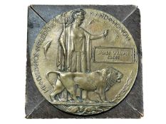 A WWI Death Plaque / Penny to James William Close,