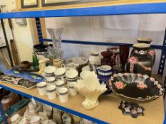 Royal Crown Derby posies plates, coloured glass, decorative porcelain, etc.