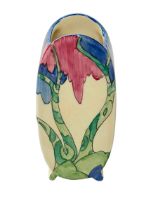 Rare Clarice Cliff Rudyard pattern Bon Jour shape vase, 12.5cm.