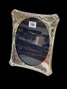 Silver easel photograph frame bearing the arms of The Royal North Lancashire Reg, Birmingham 1916,
