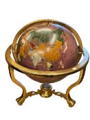 Semi-precious stone globe, approximately 47cm.
