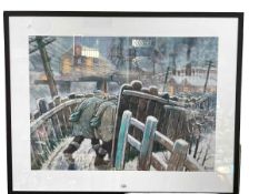 Norman Cornish, The Pit Road, framed print, 74cm by 93cm, including frame.