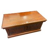 Linen fold panel storage box and two drawer stationery chest,