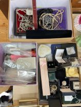 Collection of costume and silver jewellery, necklaces, etc.
