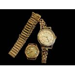 Ingersol watch with 9 carat gold bracelet,