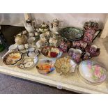 Collection of decorative porcelain including Noritake, Limoges, etc.