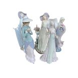 Five Lladro figurines including Time for Reflection, Afternoon Tea Reading,