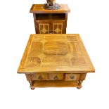 Barker & Stonehouse Flagstone six drawer low centre table, 47cm by 90.5cm by 90.