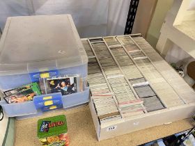 Collection of wrestling cards including Wrestle Mania, Topps Chrome, etc.