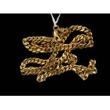9 carat gold flat chain link necklace, 45cm length.