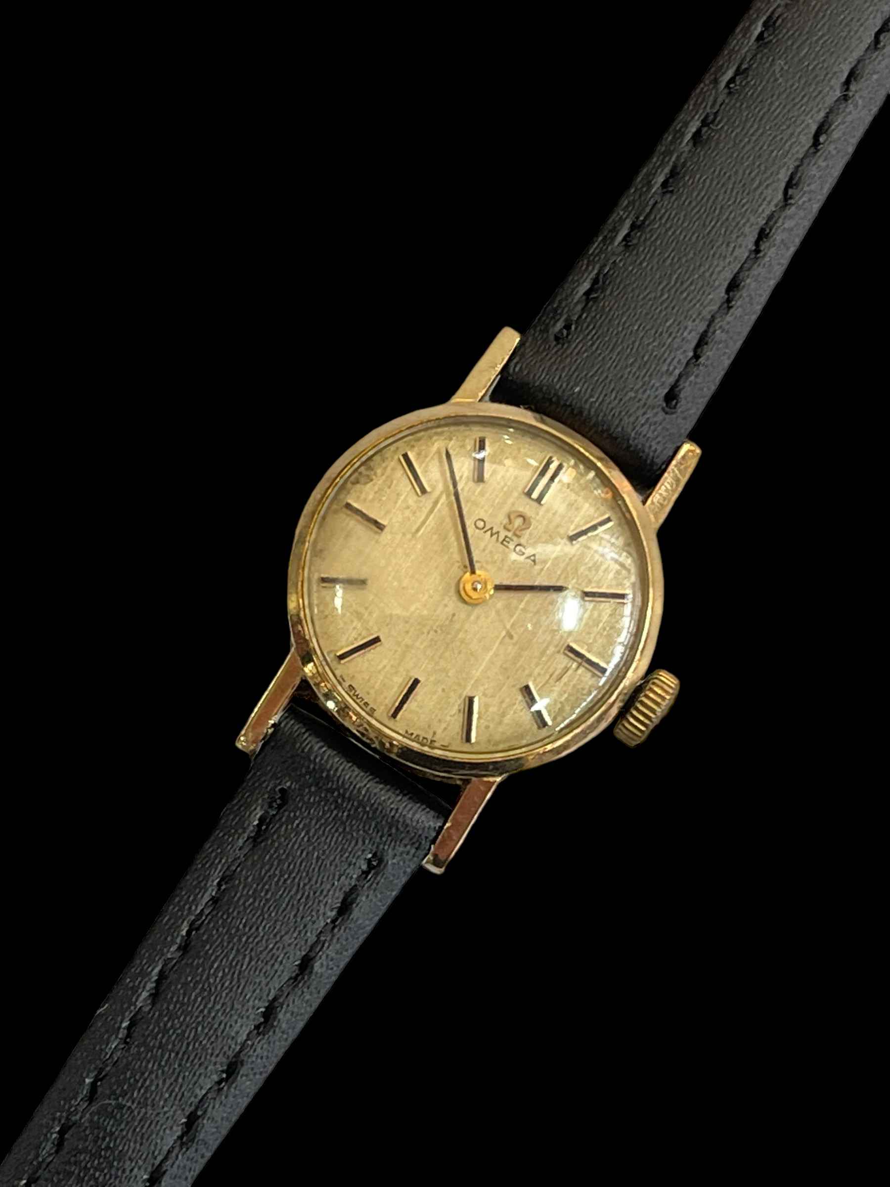 Omega ladies 9 carat gold wristwatch.