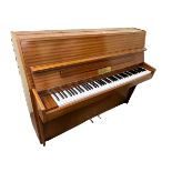 1980's John Broadwood & Sons mahogany upright overstrung piano, 109cm by 142cm by 22cm.