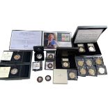 Collection of silver proof and other capsulated coins,