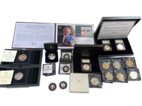 Collection of silver proof and other capsulated coins,