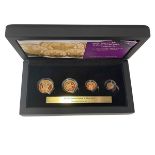 2022 QEII tribute gold sovereign deluxe set by Hattons of London with COA and newspaper.