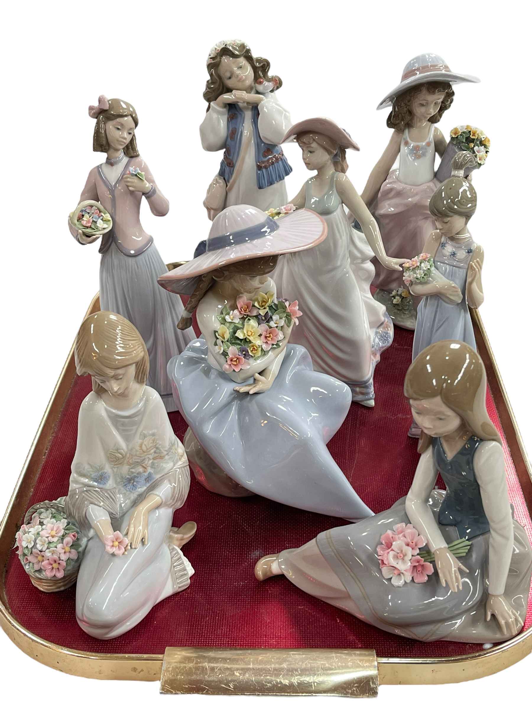 Eight Lladro ladies including Fragrant Bouquet, Dreams of a Summer Past,