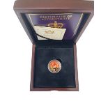 2016 QEII 90th birthday gold proof £1 gold coin by CPM with COA.