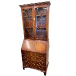 Bevan Funnell Ltd Reprodux mahogany astragal glazed bureau bookcase, 188cm by 79cm by 44cm.