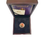 2016 QEII 90th birthday gold proof £1 gold coin by CPM with COA.