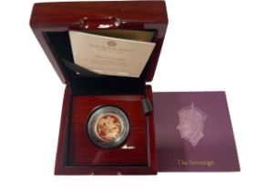 2023 Coronation of King Charles III gold proof sovereign by Royal Mint with certificate.