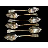 Four George III silver old english pattern tablespoons by W.