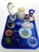 A group of 20th century Scandinavian glass ware, glass paperweights,