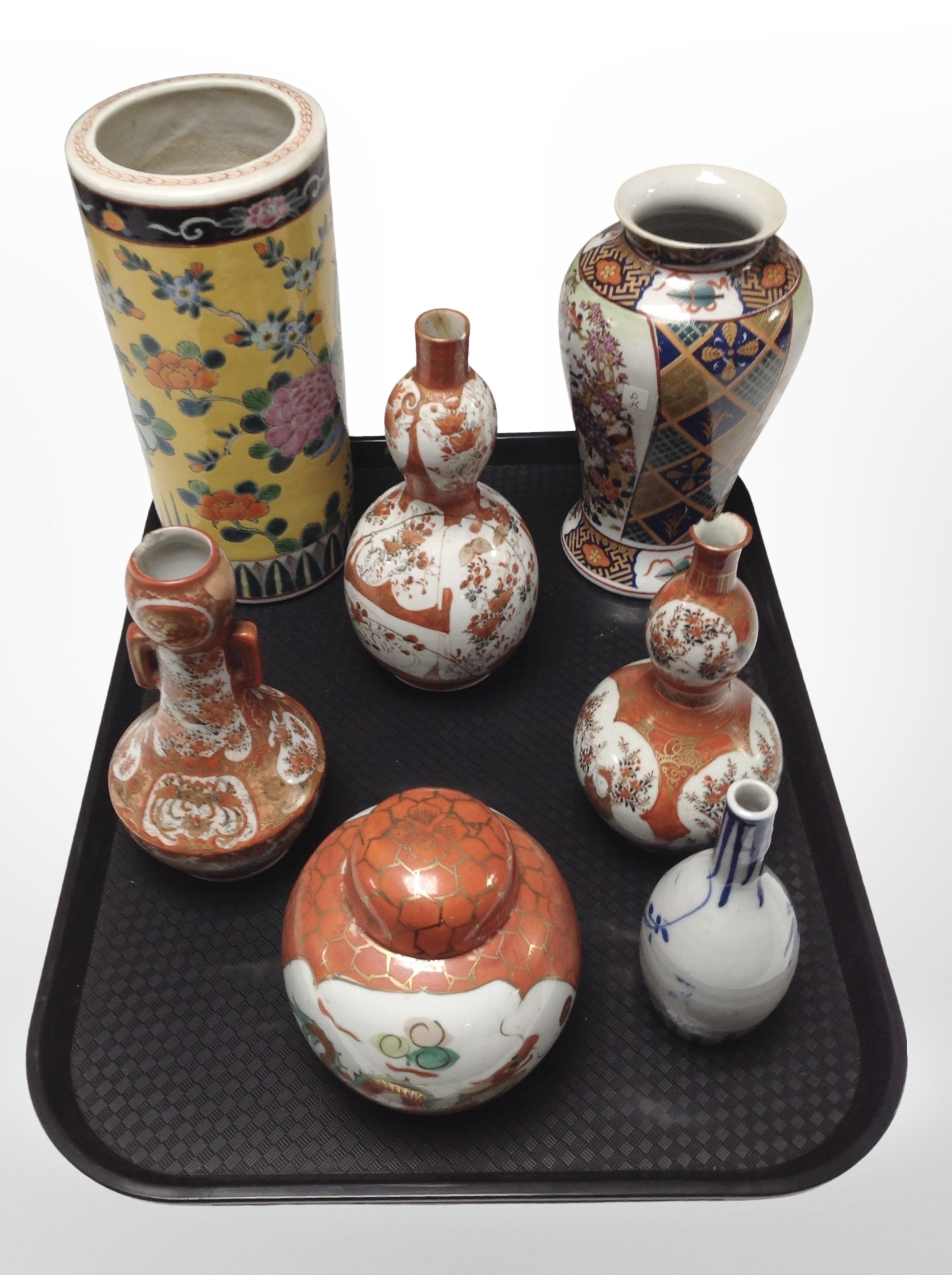A group of Japanese porcelain vases,
