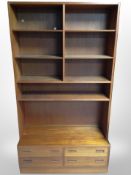 A 20th century Danish teak open bookcase,