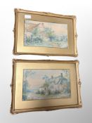 G R Mason : A pair of watercolour studies of rural cottages,