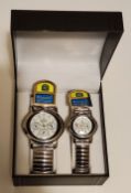 A 'His & Hers' stainless steel watch set by Ricardo