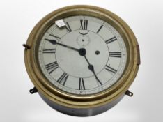 A WWII brass ship's clock,