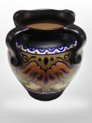 A Dutch Gouda pottery vase,