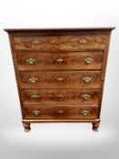 A 19th century Danish mahogany chest of six drawers,