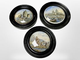 Three 19th century Pratt ware pot lids