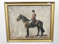 D. Burton : A Mounted Huntsman, oil on canvas, signed, dated '71, 50 cm x 60 cm, framed.