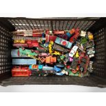 A crate of 20th century play-worn die cast vehicles including matchbox,