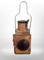 A copper signal lamp,