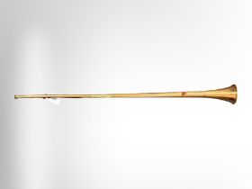 A copper and brass hunting horn,