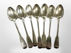 Seven Georgian silver teaspoons CONDITION REPORT: 126.