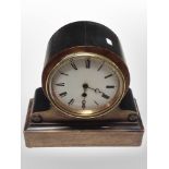 A Victorian mantel clock with enamel dial,