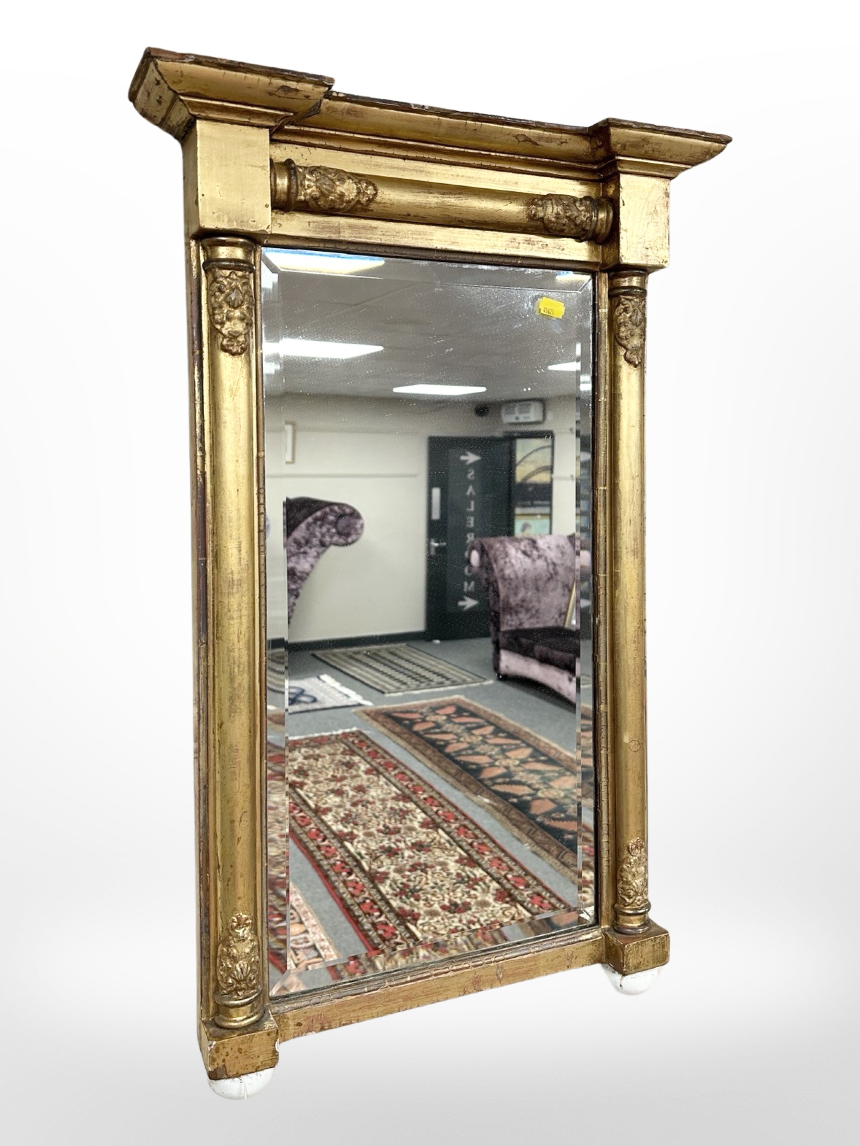 A Regency giltwood and gesso pier glass mirror,