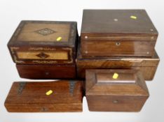 A group of 19th century and later mahogany and walnut table boxes