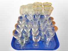 A group of Scandinavian crystal drinking glasses