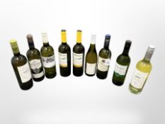 Nine bottles of white wine - Long Yarn Pinot Grigio, Seraph Sauvignon blanc,